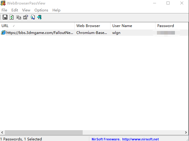 浏览器密码查看器WebBrowserPassView